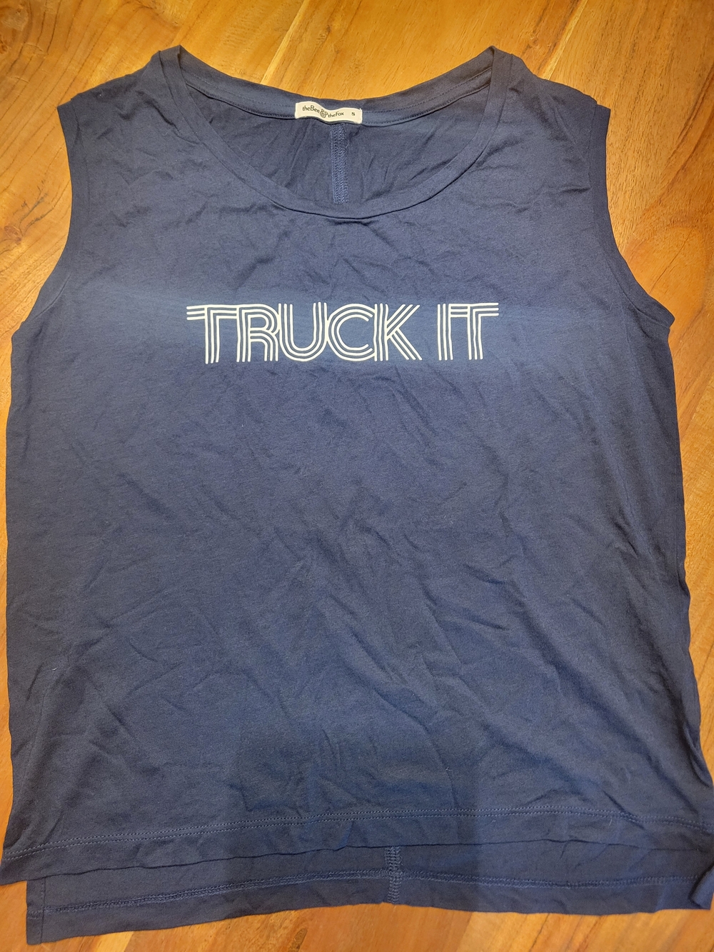 Women's Navy Sleeveless Graphic Tank Top - 'Truck It'